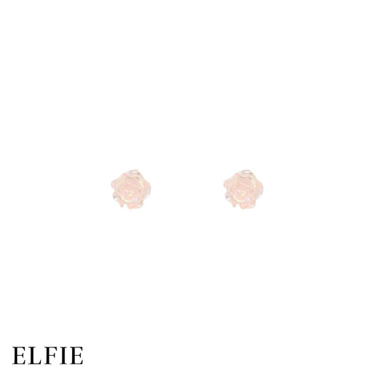 Pink Rose Flower Stud Earring
