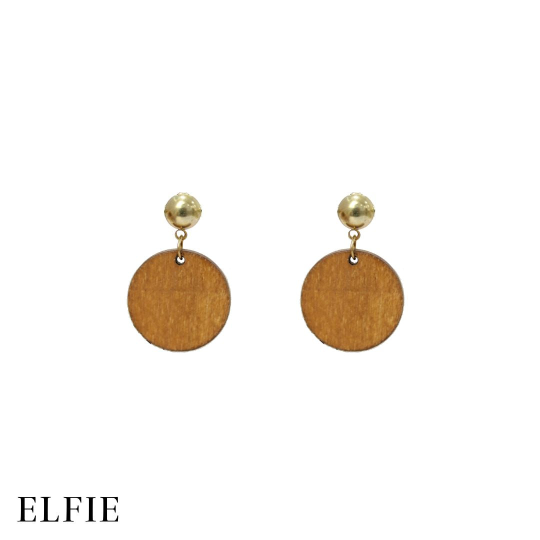 Round Wood Earring