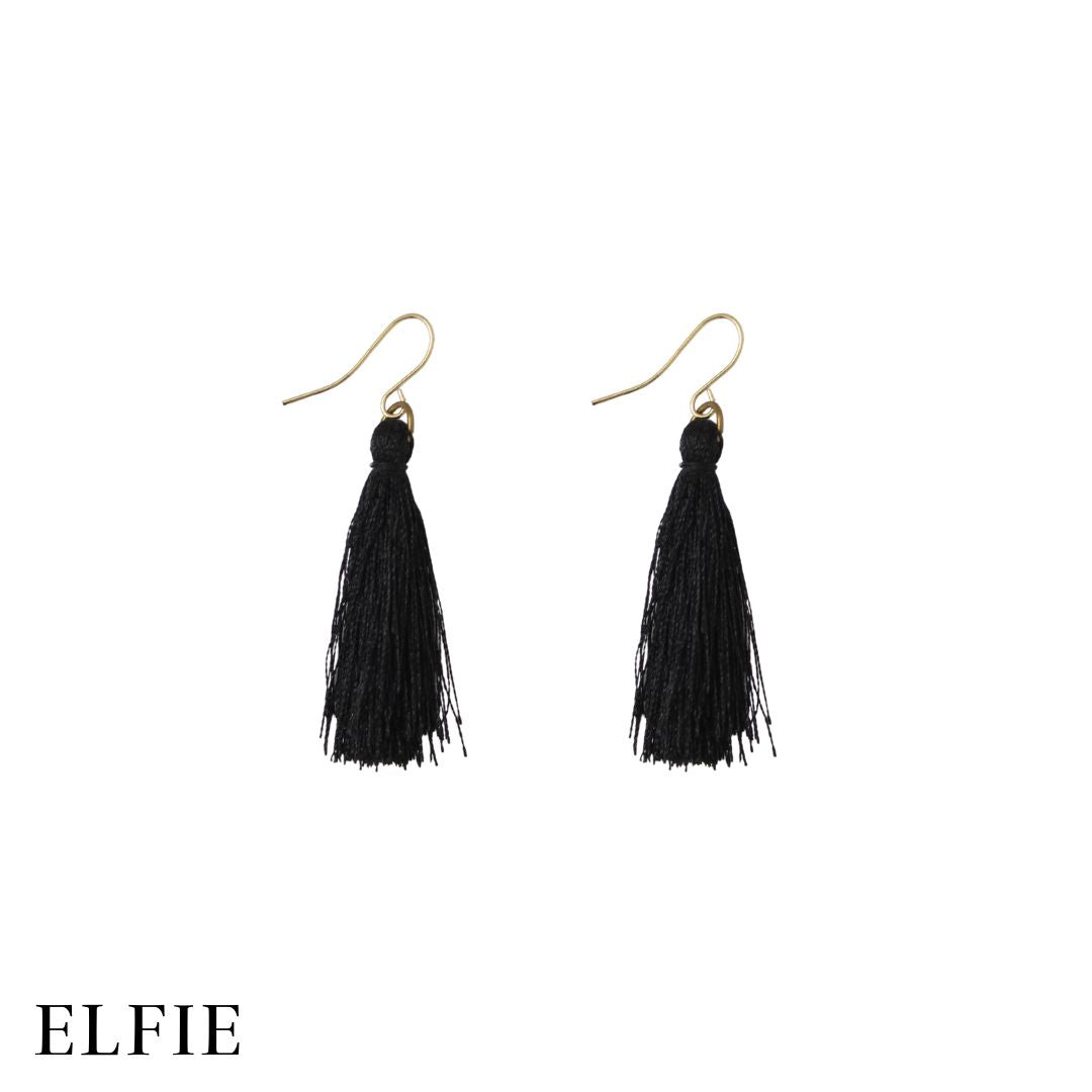 Black Tassel Drop Earring