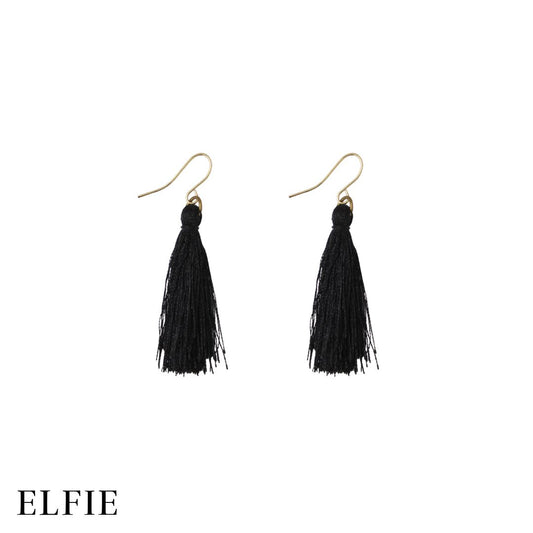 Black Tassel Drop Earring