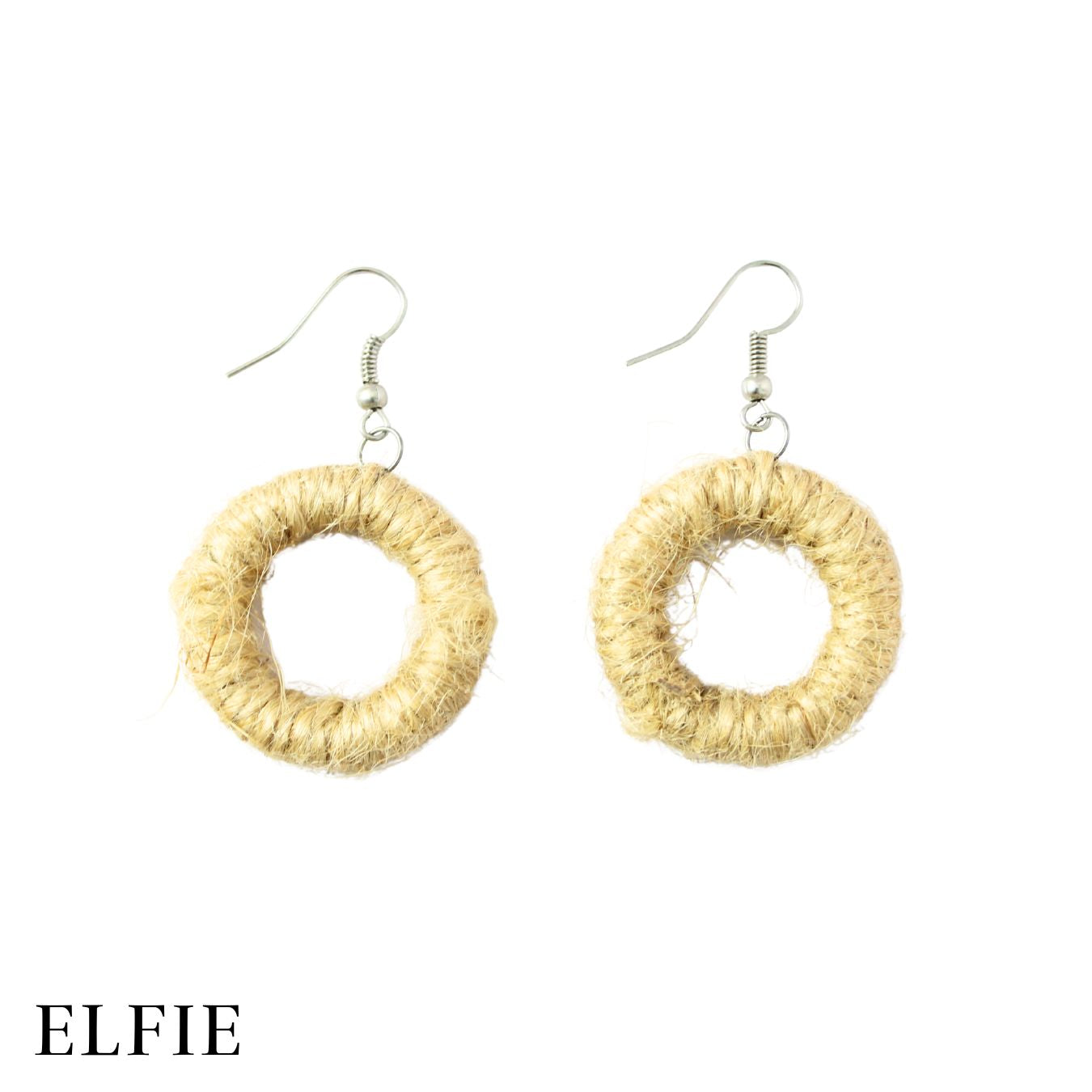 Rattan Hoop Earring