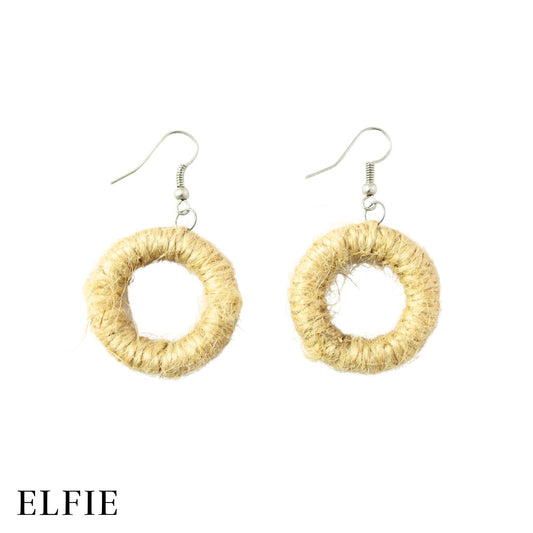 Rattan Hoop Earring