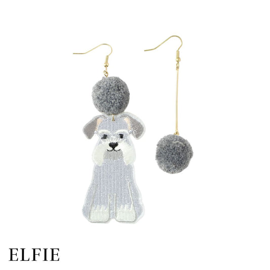 Schnauzer Fur Ball Earring