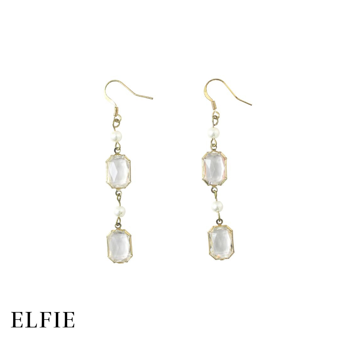 Square Crystal Drop Earring