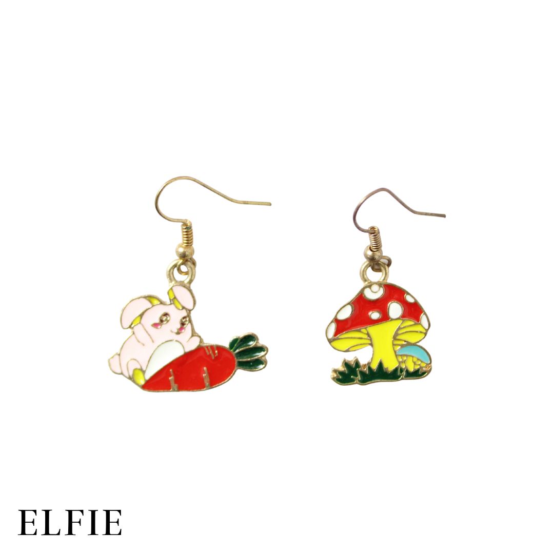 Cute Rabbit & Mushroom Earring