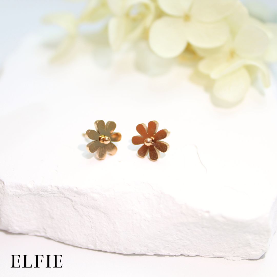 Rose Gold Titanium Stud Earring