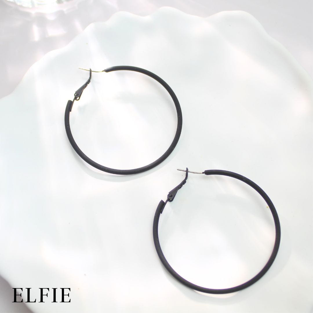 Black Hoop Earring