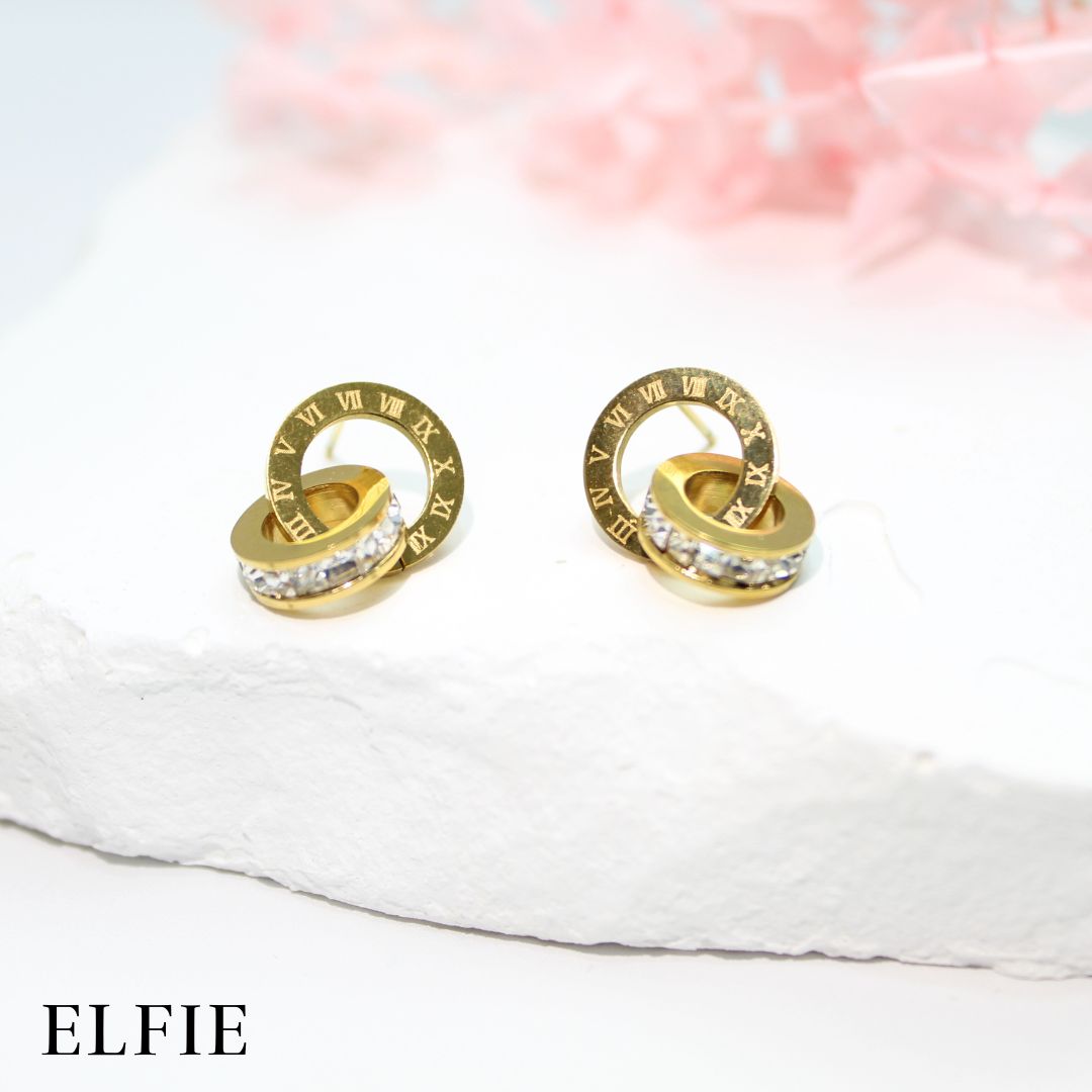 Golden Titanium Stud Earring