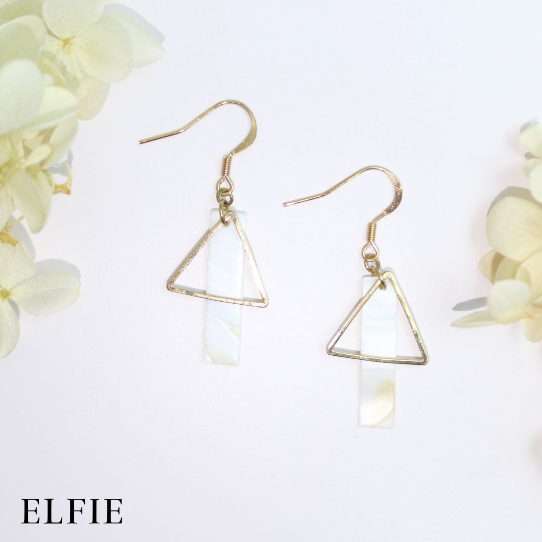 Triangle Marble Earring