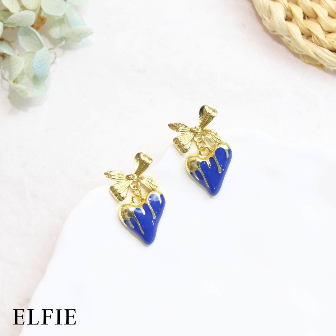 Melted Golden Heart Stud Earring