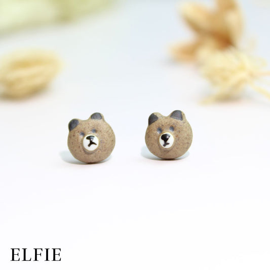 Bear Face Stud Earring