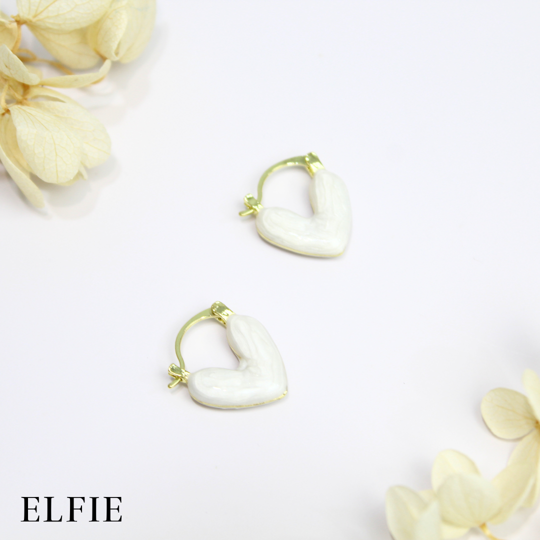 Marble Heart Earring