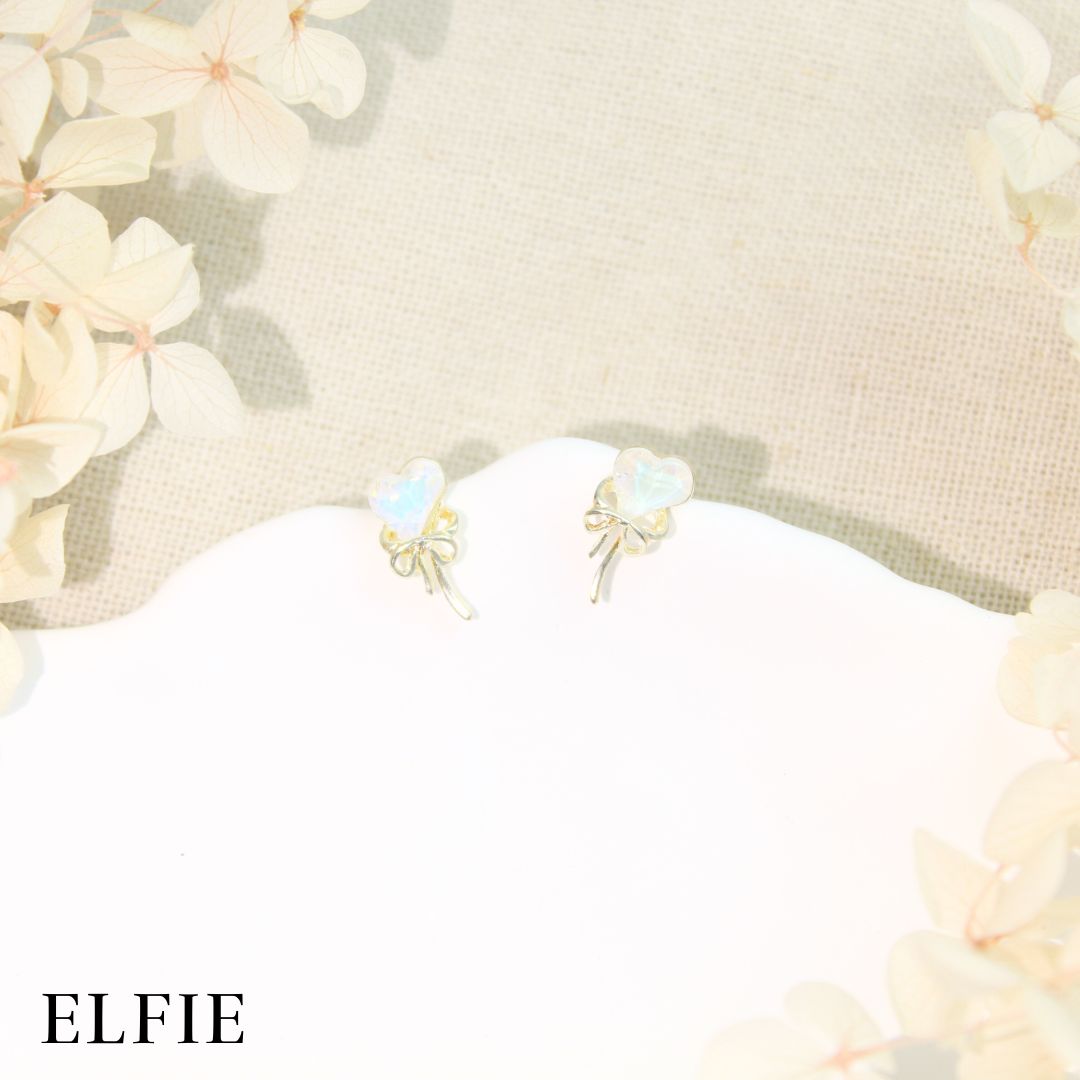 Heart Pendant Stud Earring