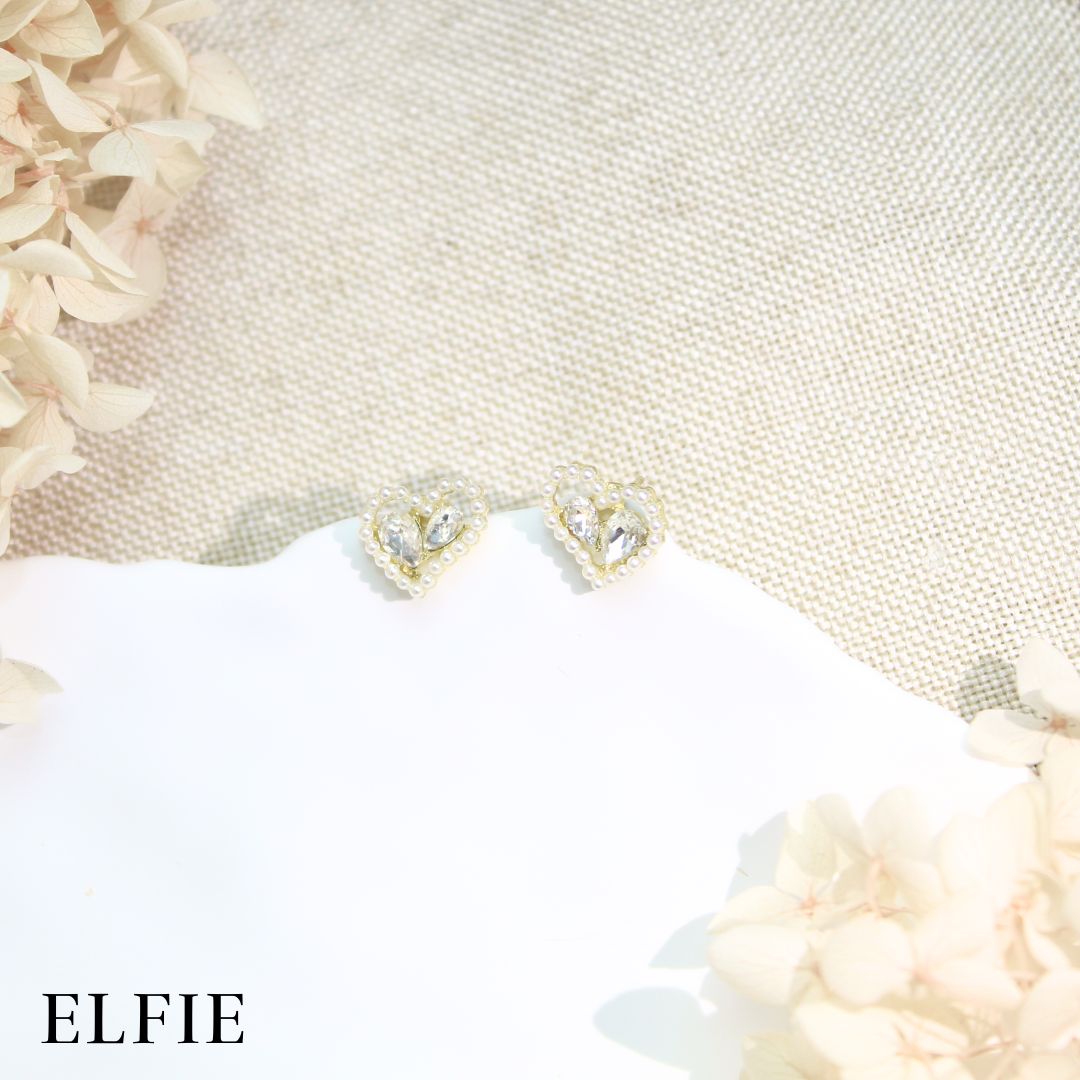 Pendant Heart Stud Earring