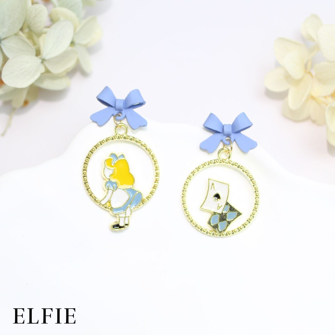 Ace Spades Blue Stud Earring