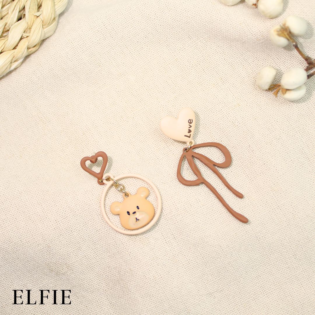 Brown Teddy Love Earring