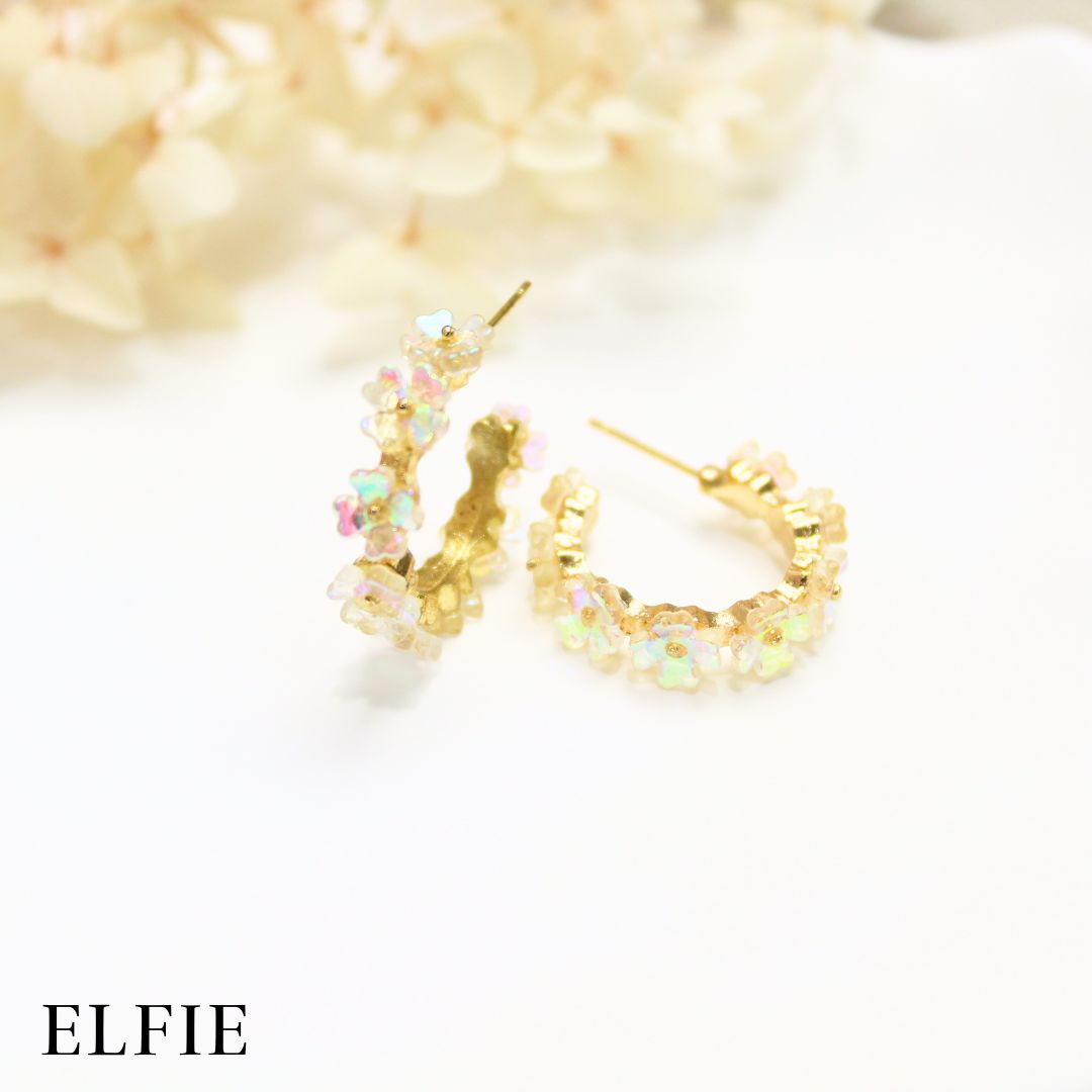 Acrylic Floral Hoop Stud Earring