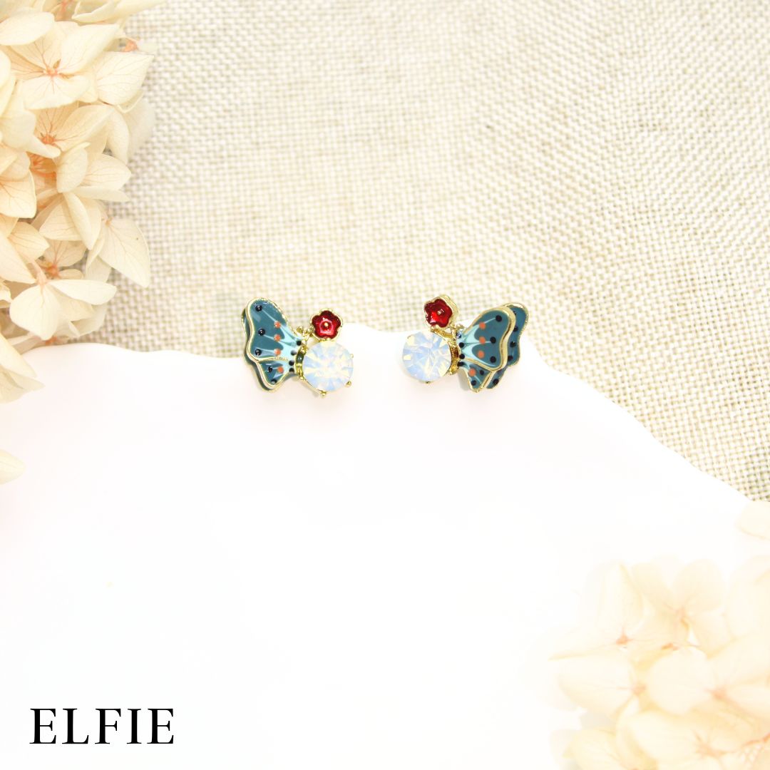 Pendant Butterfly Stud Earring