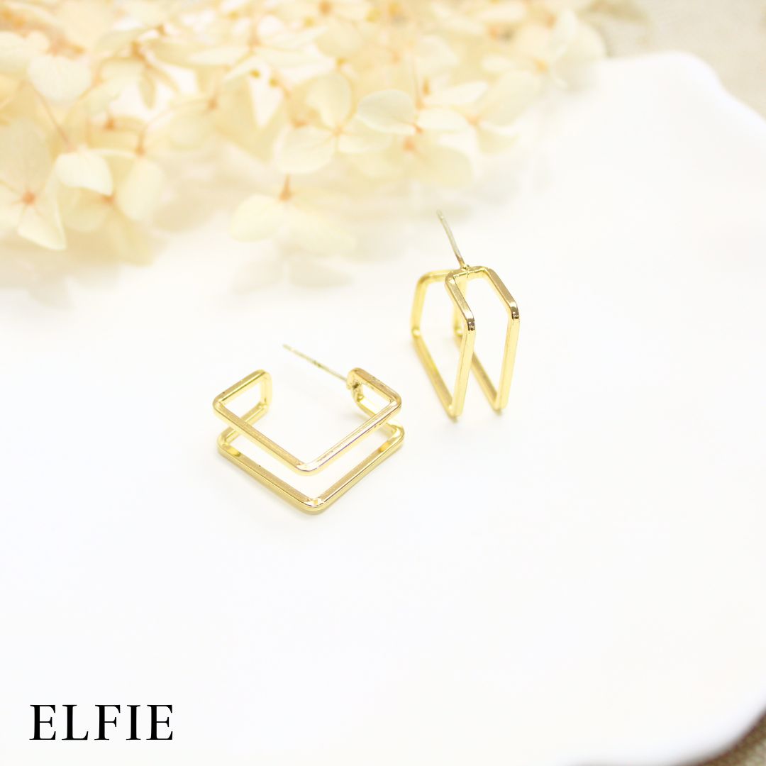 Mini Gold Rectangle Stud Earring