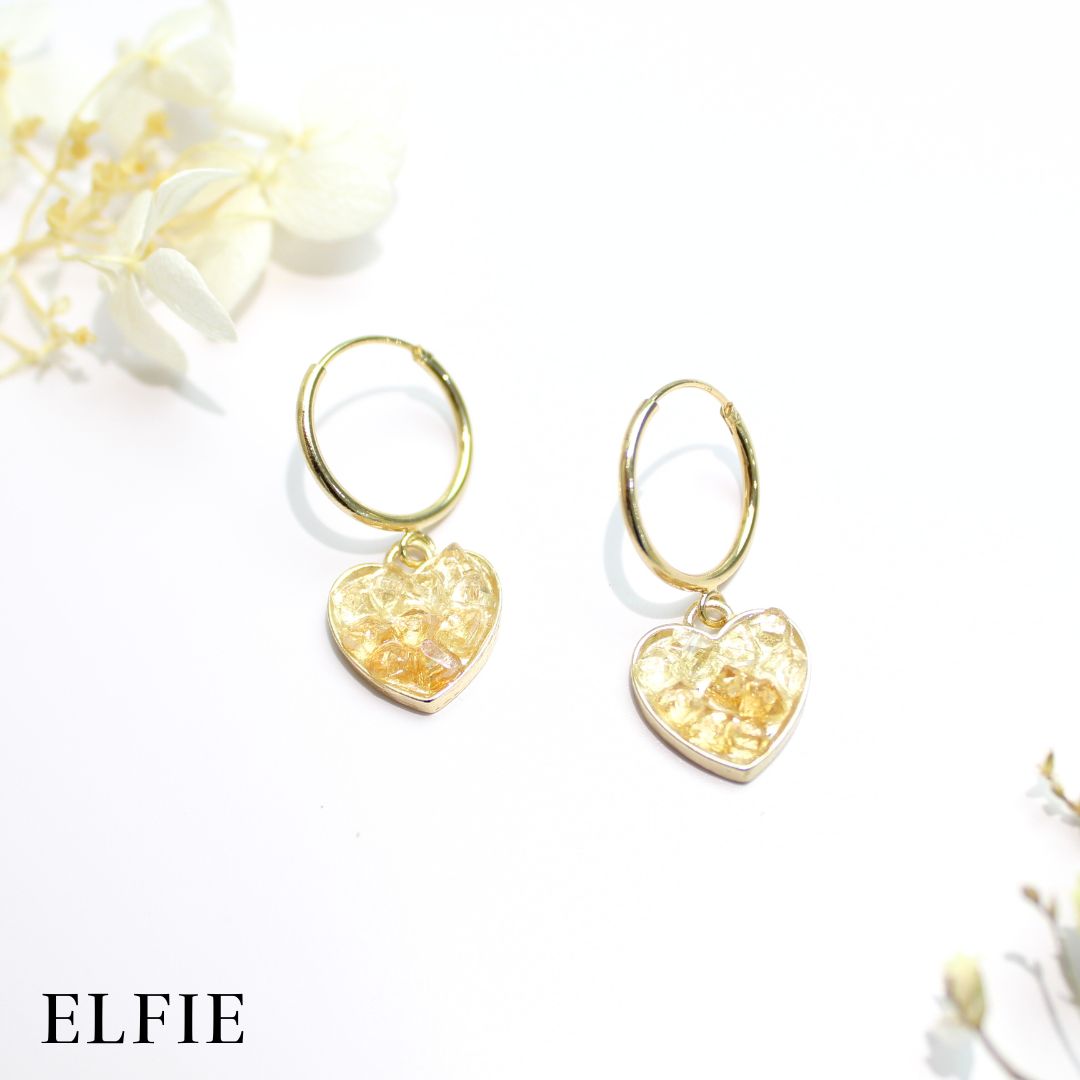 Citrine Heart Earring