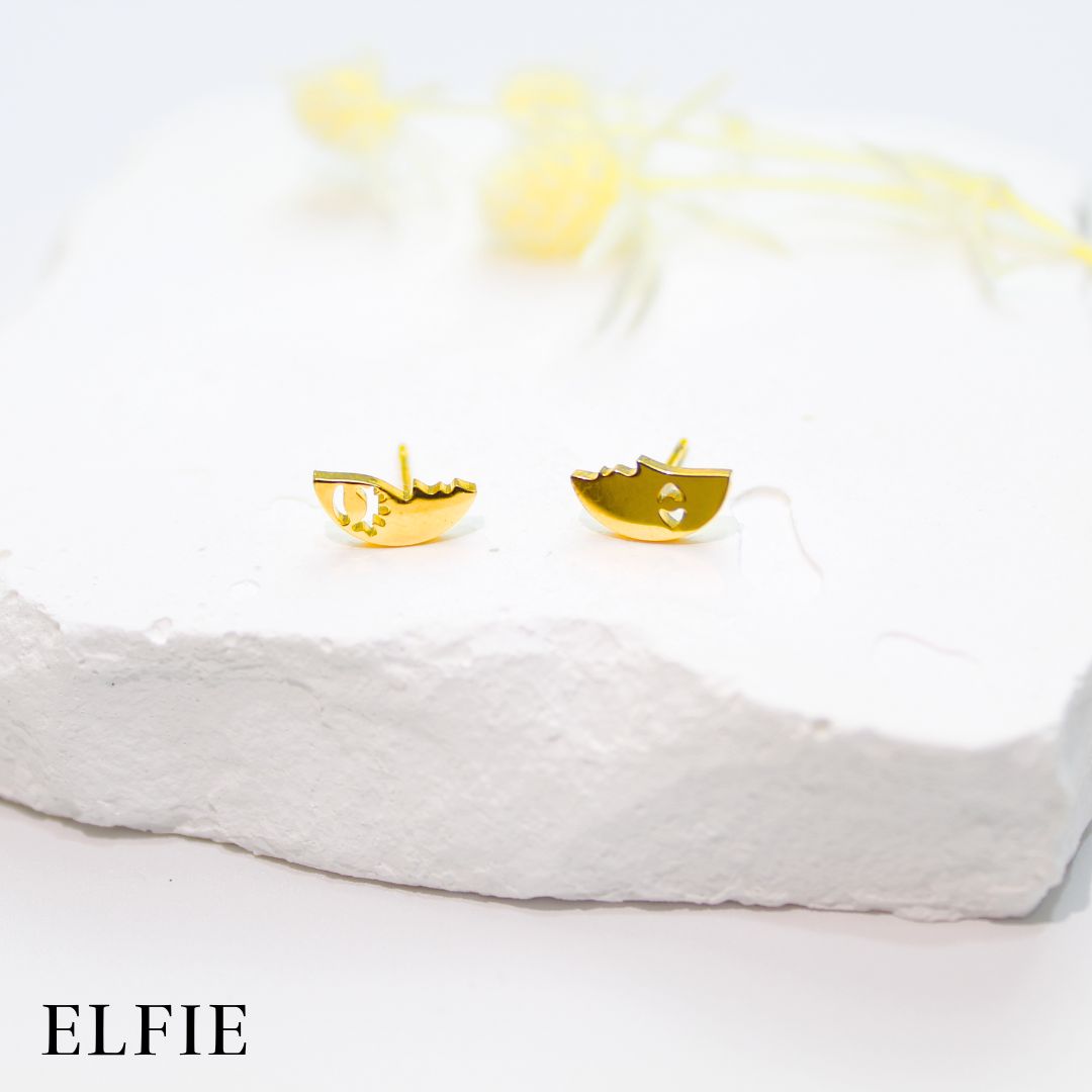 Golden Titanium Stud Earring