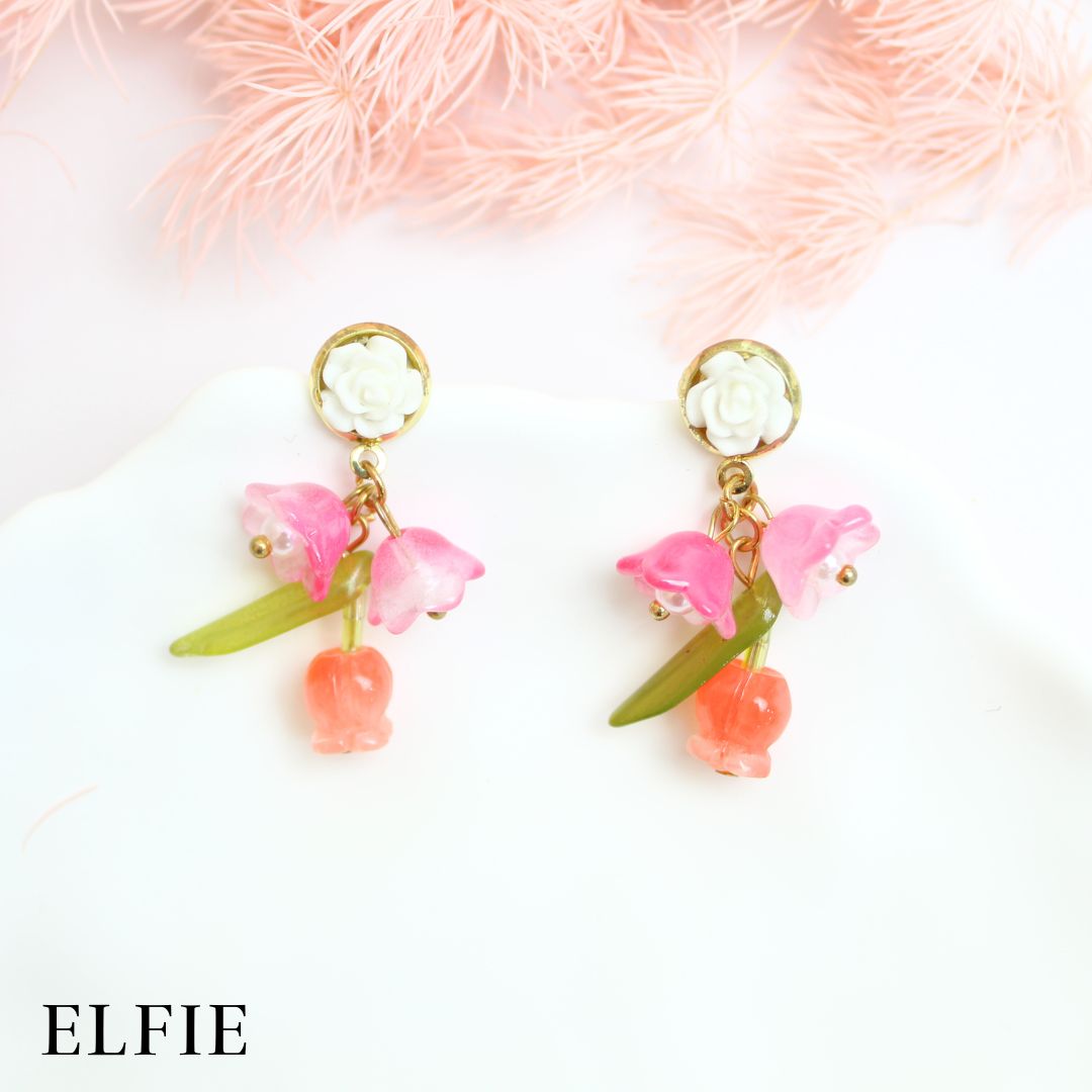 Roses Drop Stud Earring