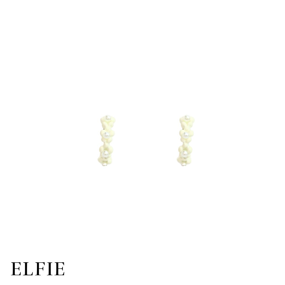 White Floral Stud Earring