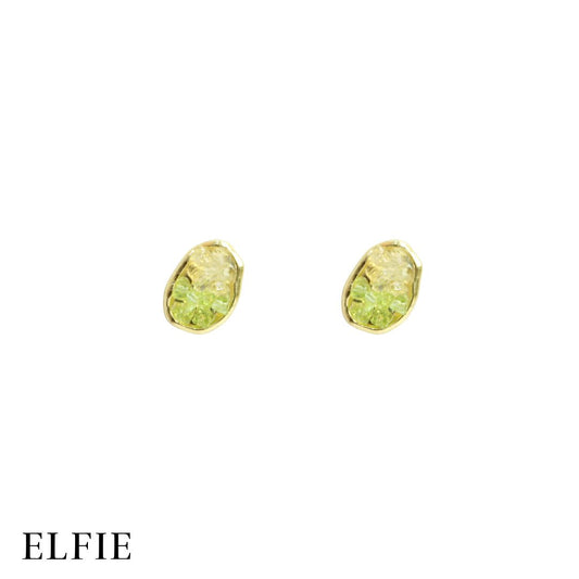 Green Crystal Clear Stud Earring