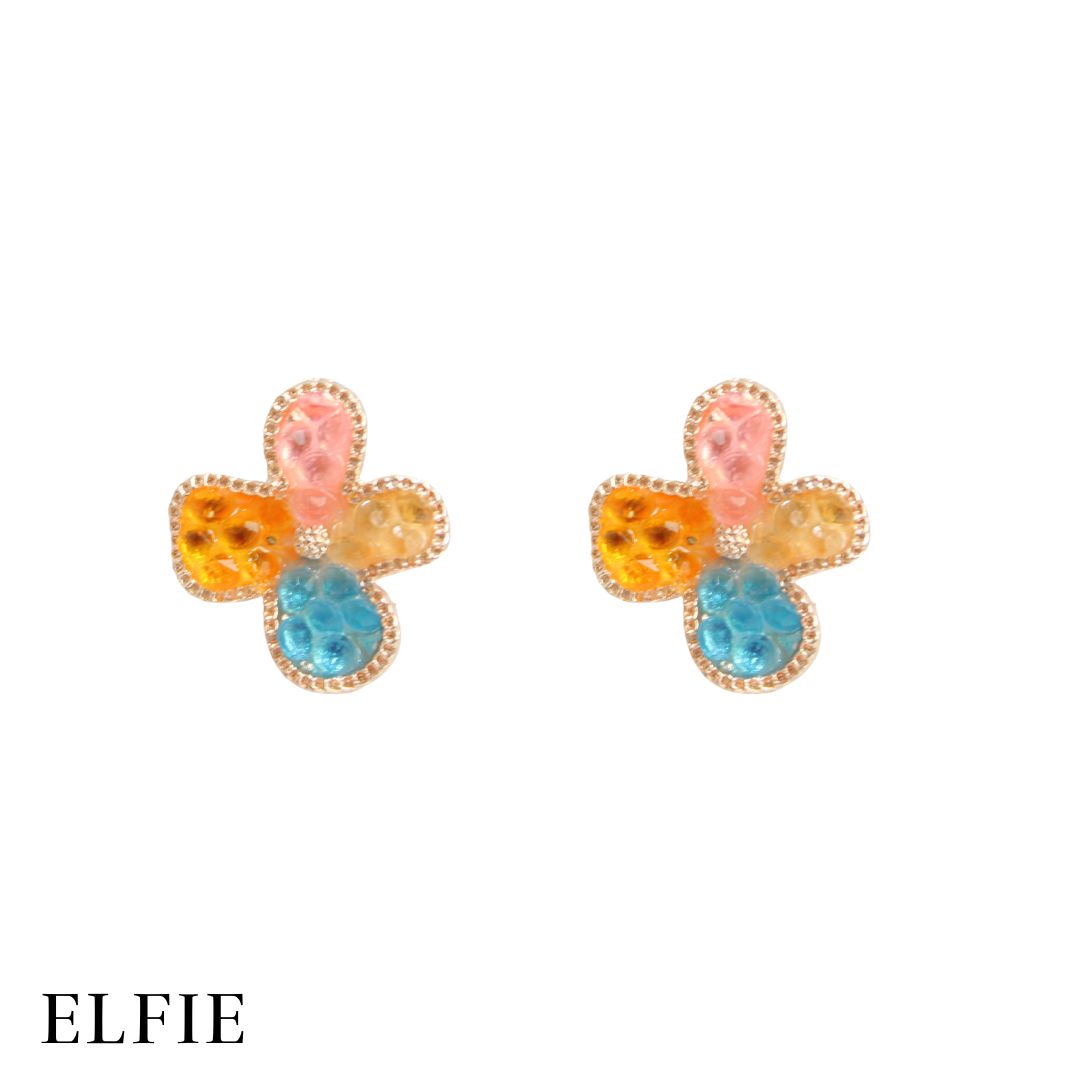 Flower Clear Crystal Stud Earring
