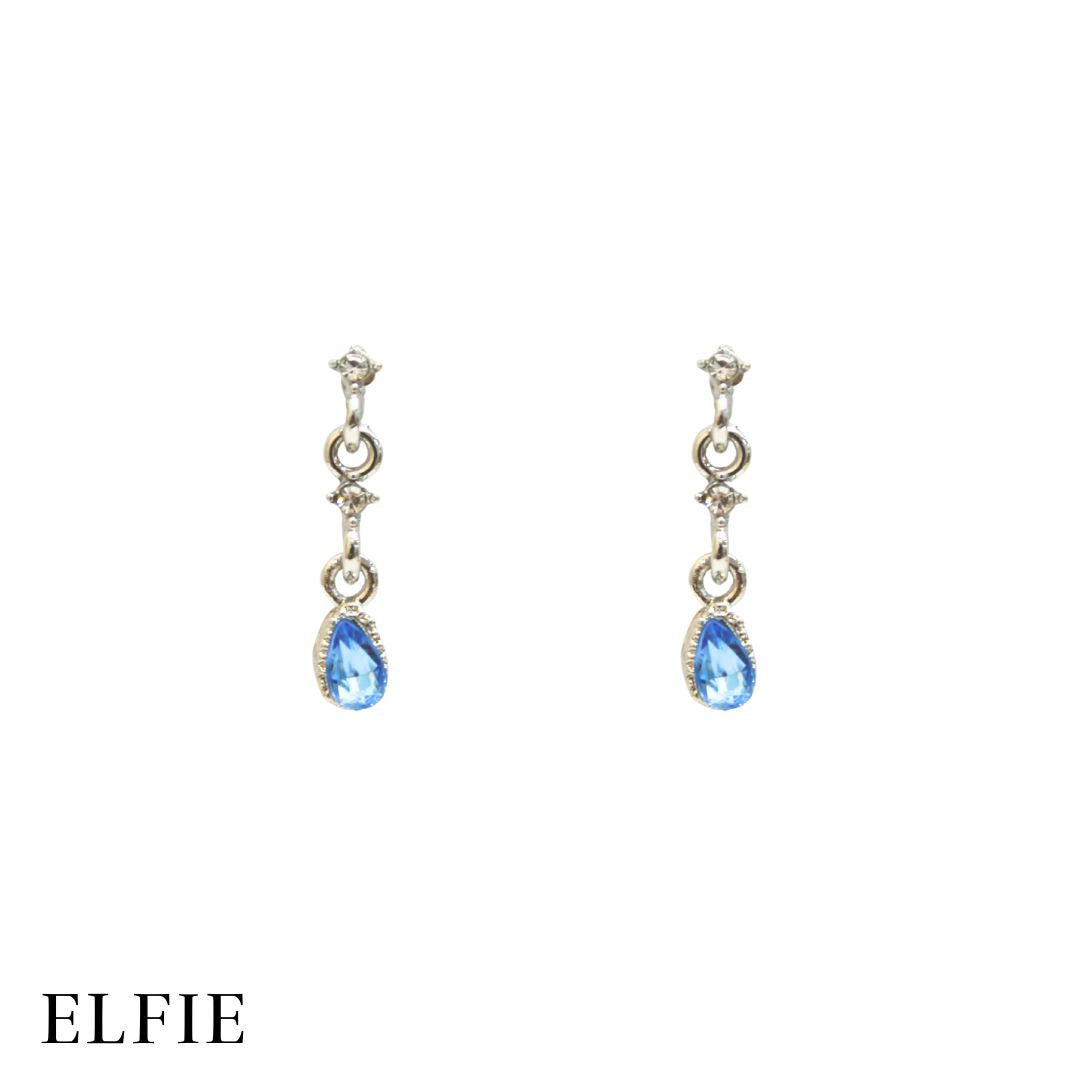 Blue Pendant Drop Stud Earring