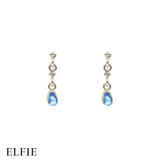 Blue Pendant Drop Stud Earring