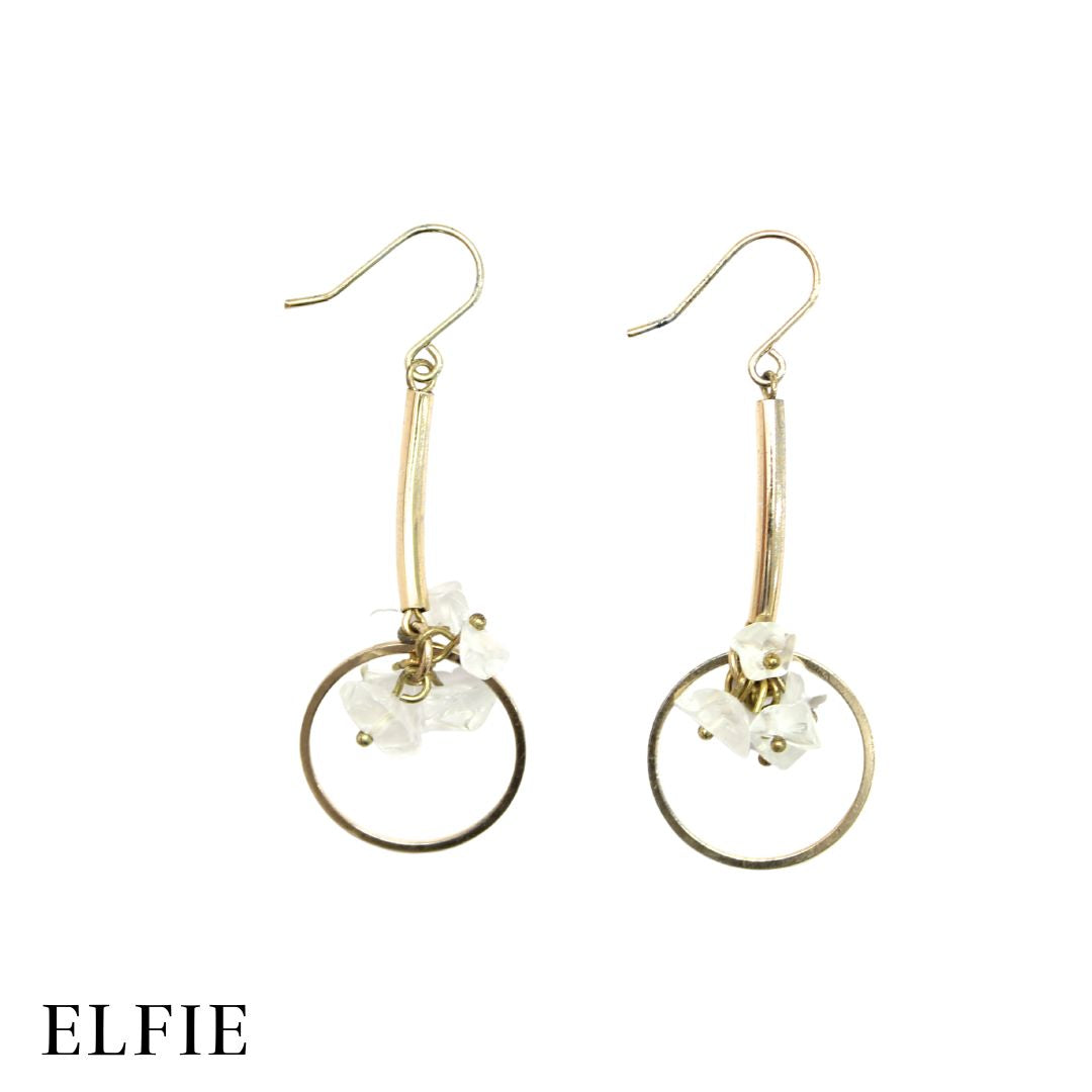 Quartz Ring Flower Earring