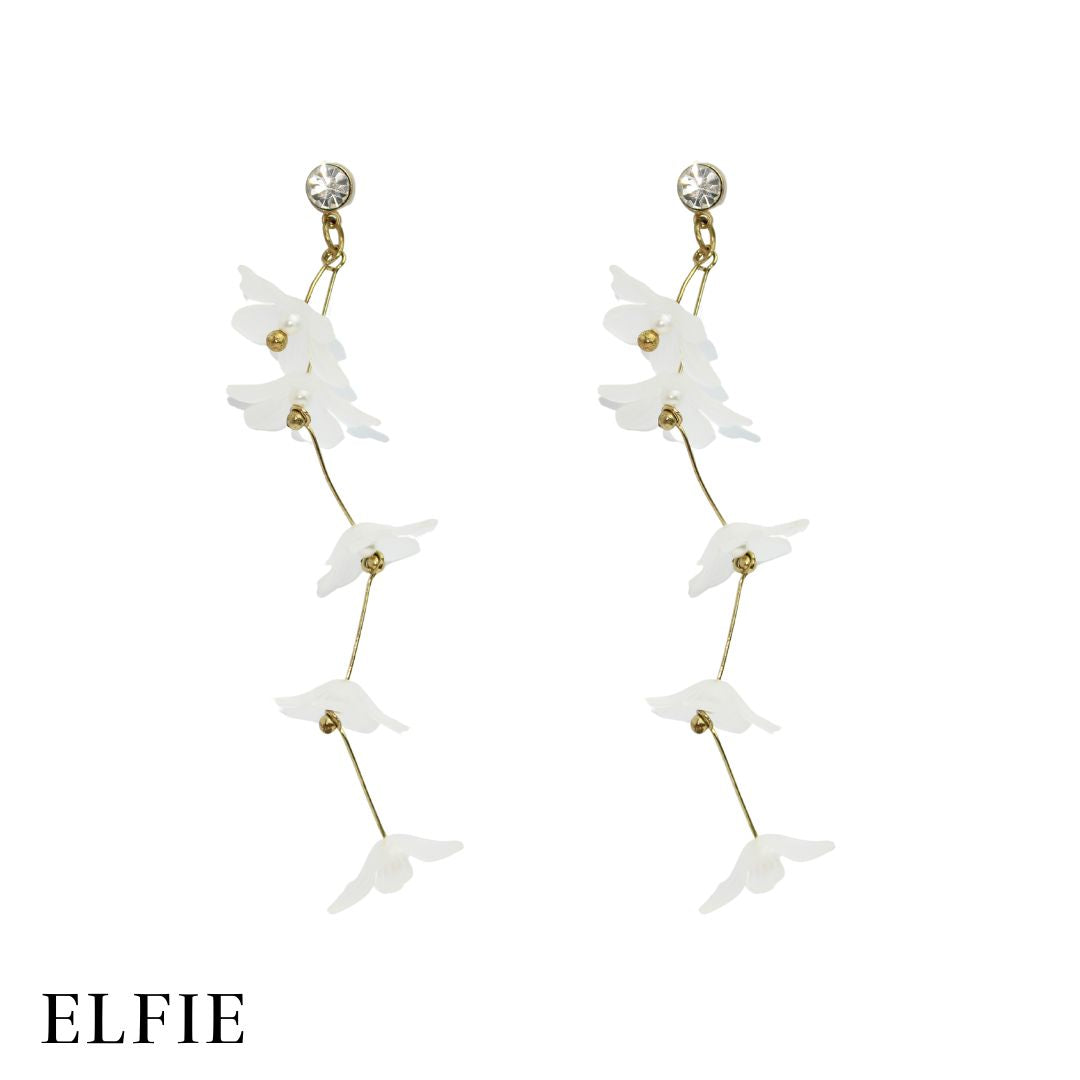 Flower Pearl Pendant Drop Earring