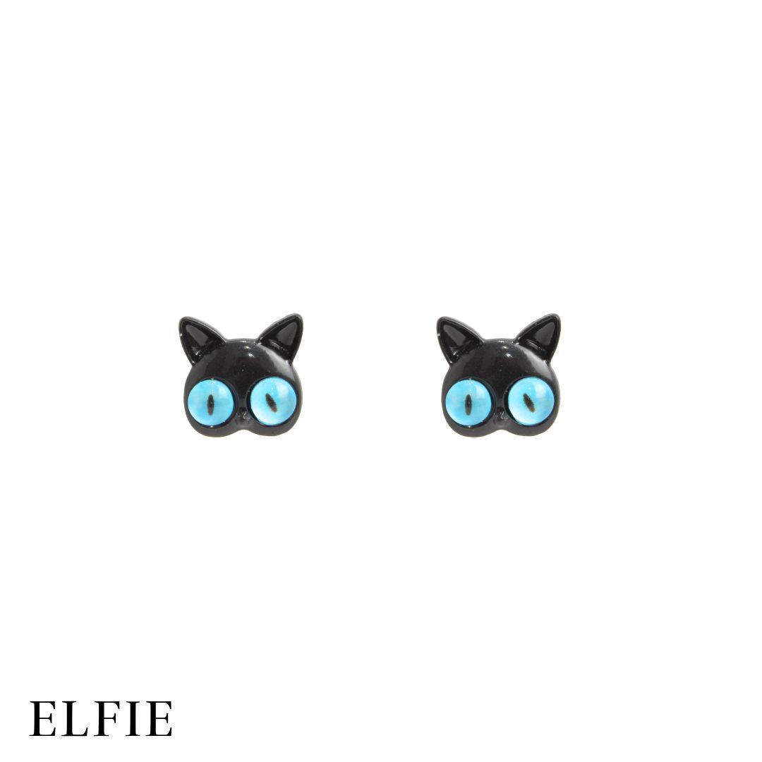 Black Cat Stud Earring