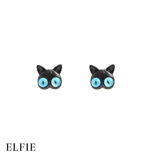 Black Cat Stud Earring