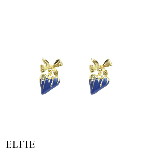 Melted Golden Heart Stud Earring