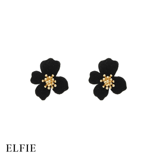Elegant Black Daisy Stud Earring