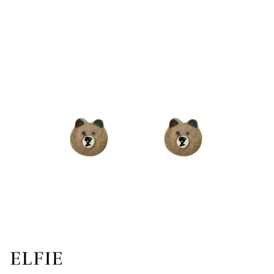 Bear Face Stud Non-Titanium Earring