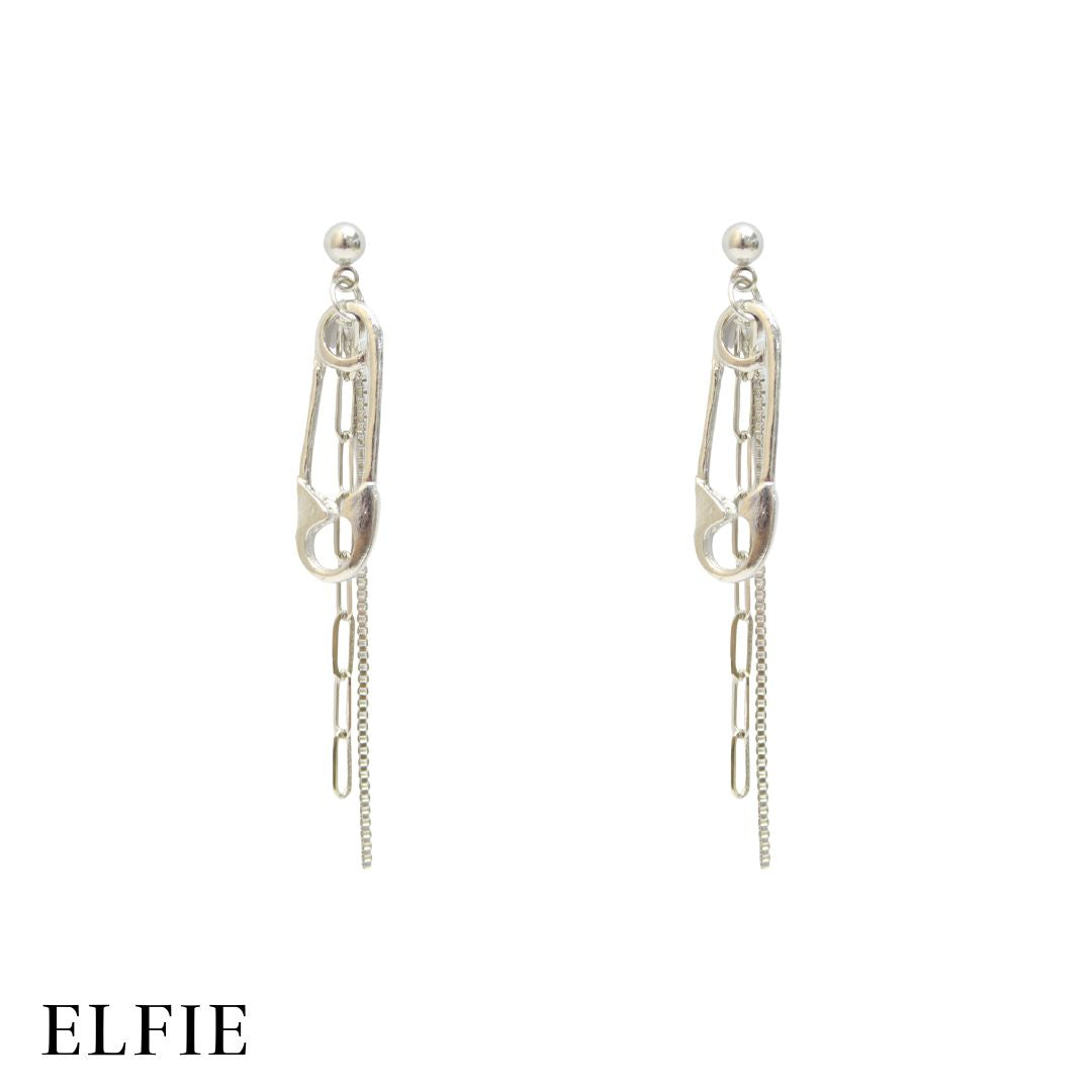 Clip Chain Design Stud Earring