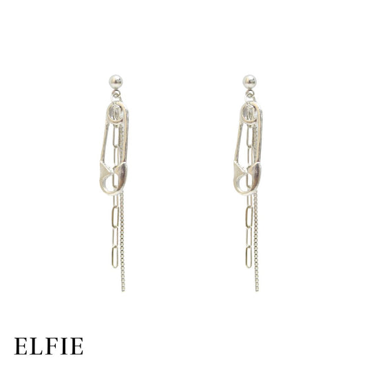 Clip Chain Design Stud Earring
