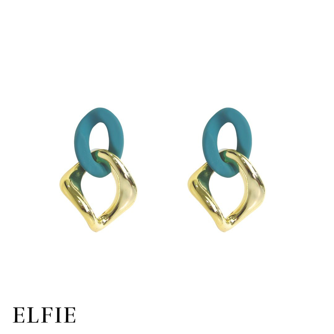 Elegant Mix Gold Stud Earring