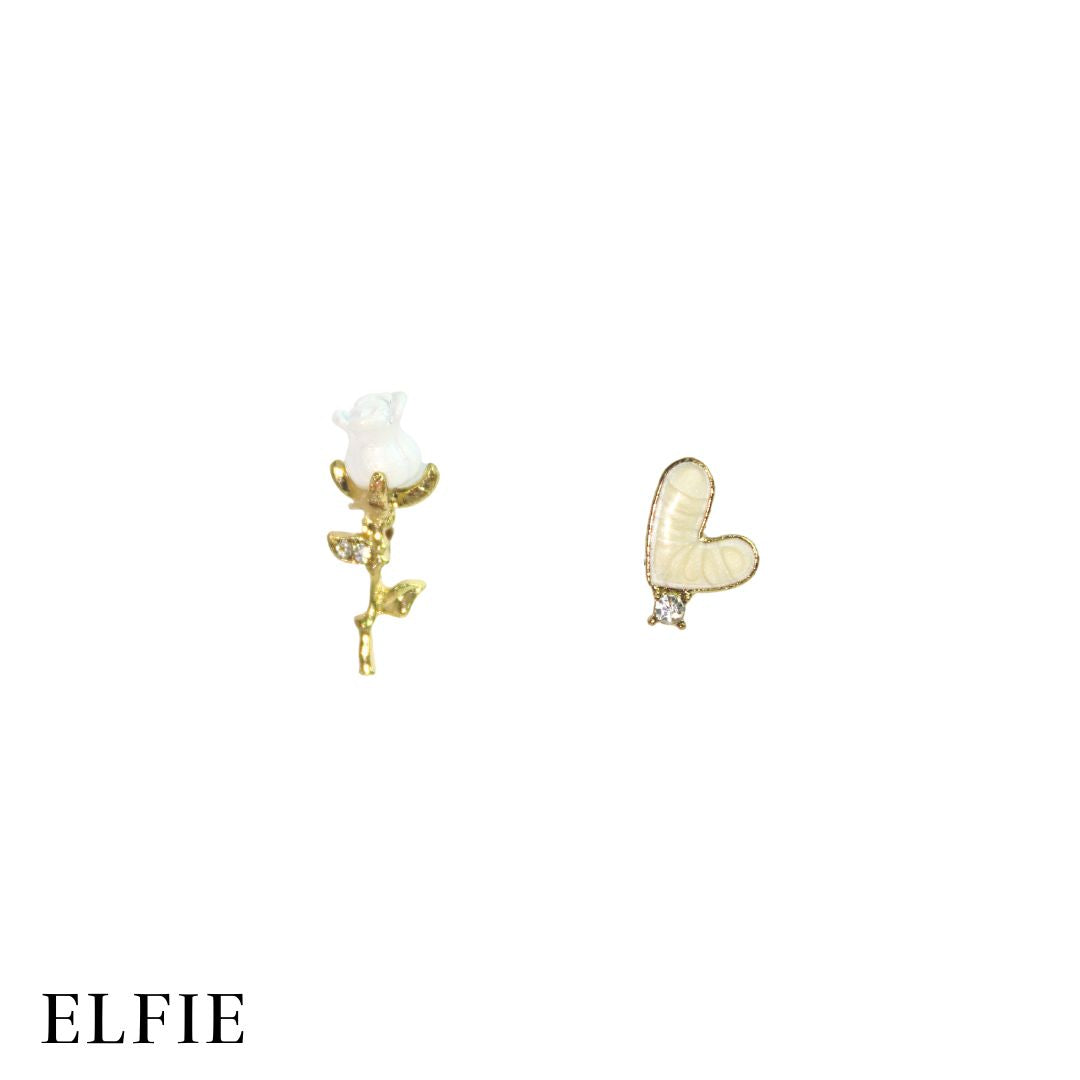 White Rose Flower Stud Earring