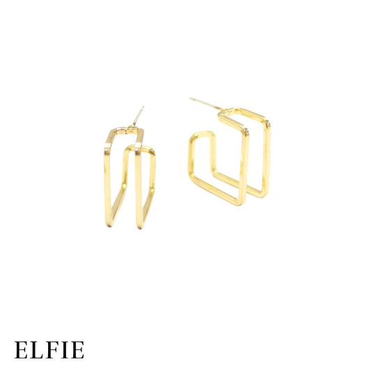 Mini Gold Rectangle Stud Earring