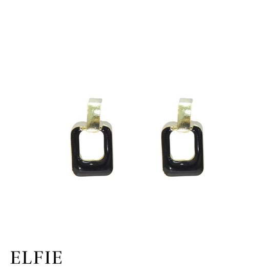 Elegant Black Square Stud Earring