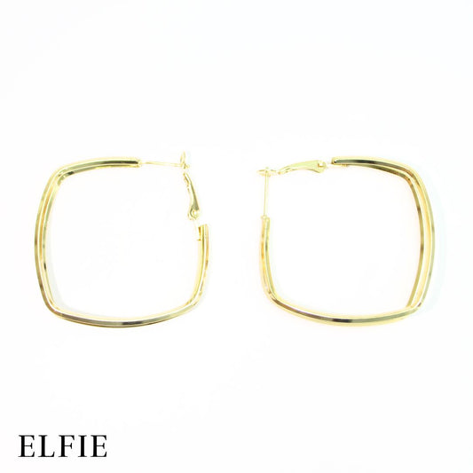 Golden Double Square Stud Earring