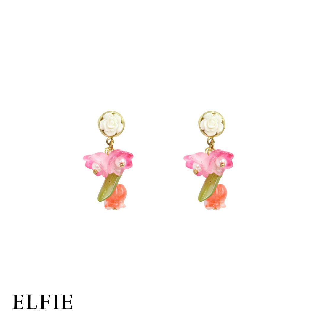 Roses Drop Stud Earring