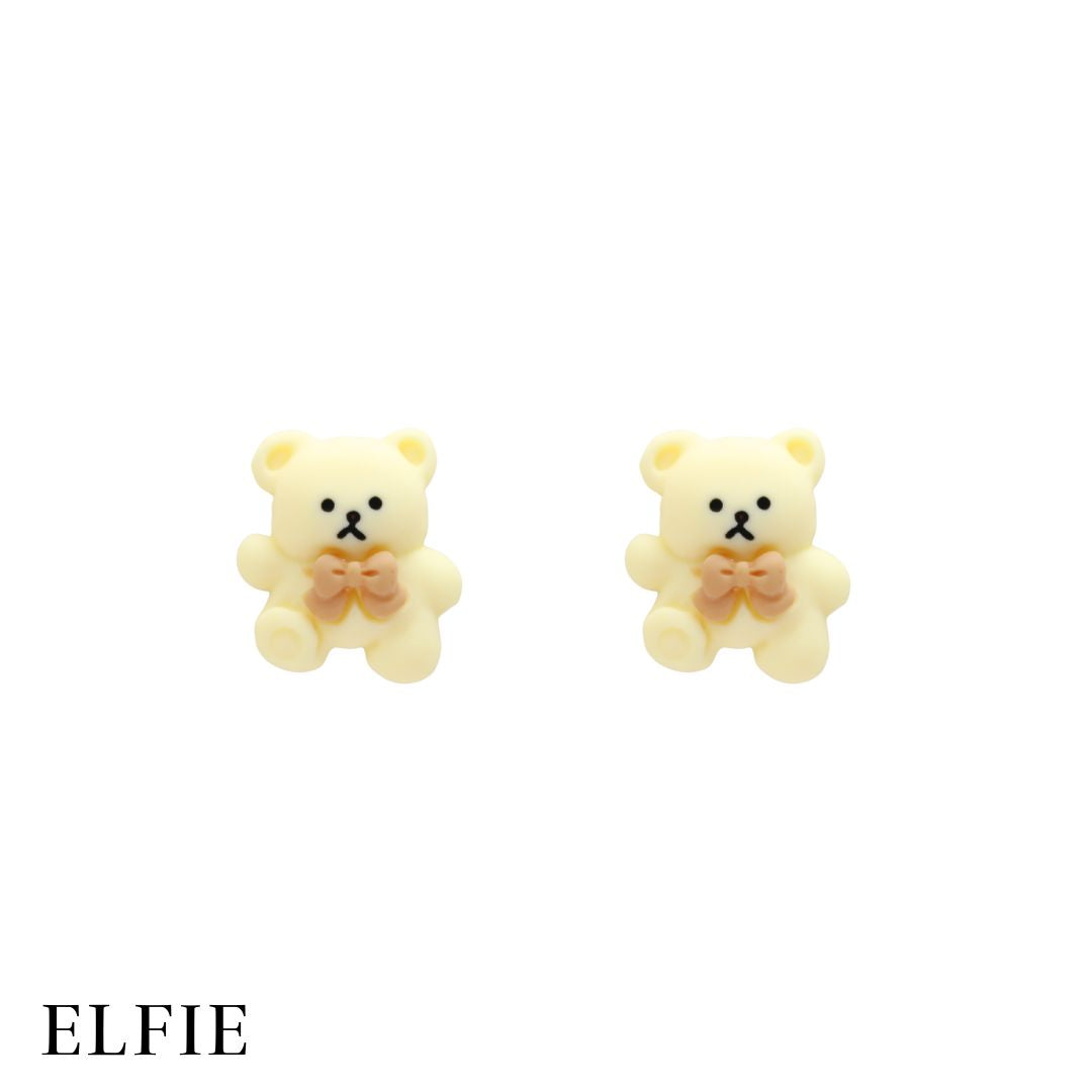 Beige Teddy Stud Earring