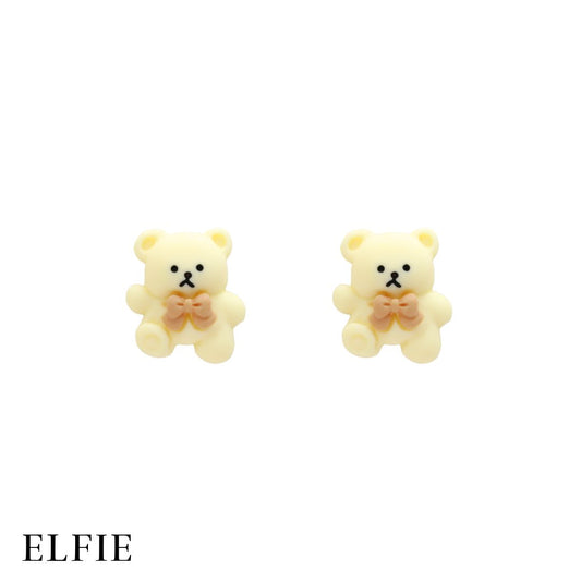 Beige Teddy Stud Earring
