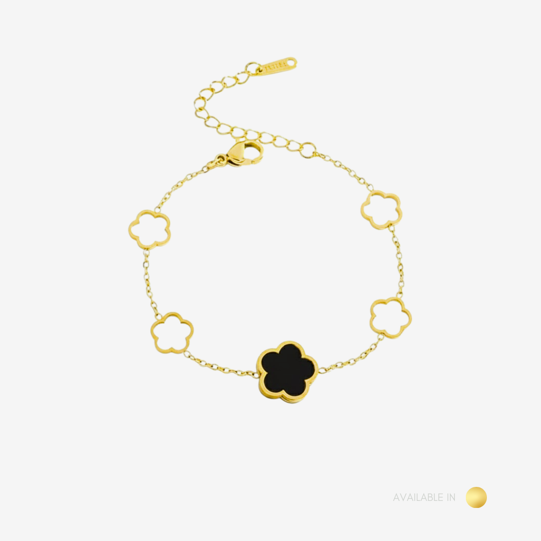 Noir Clover Gold Black Titanium Bracelet