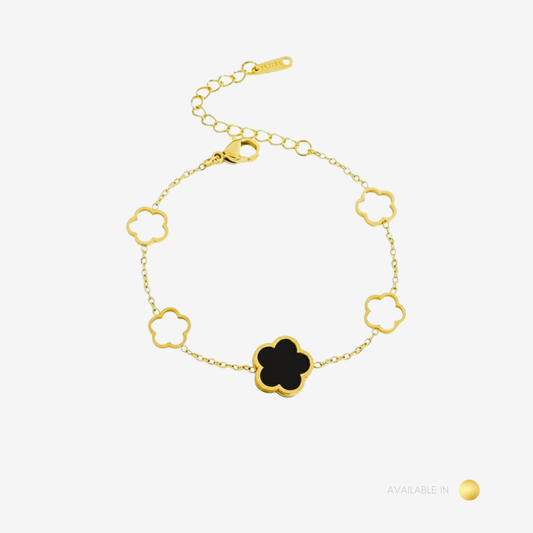 Noir Clover Gold Black Titanium Bracelet